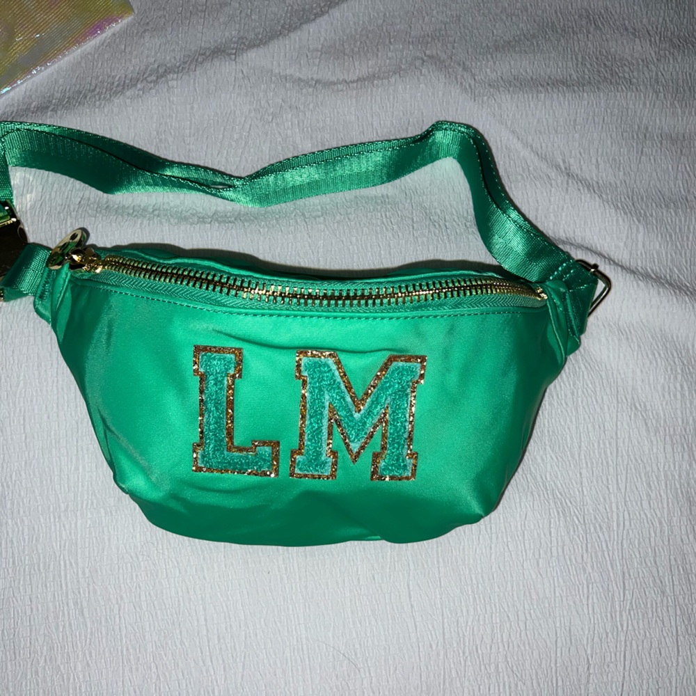 Stoney Clover Lane Green Crossbody Bag with Gold Accents